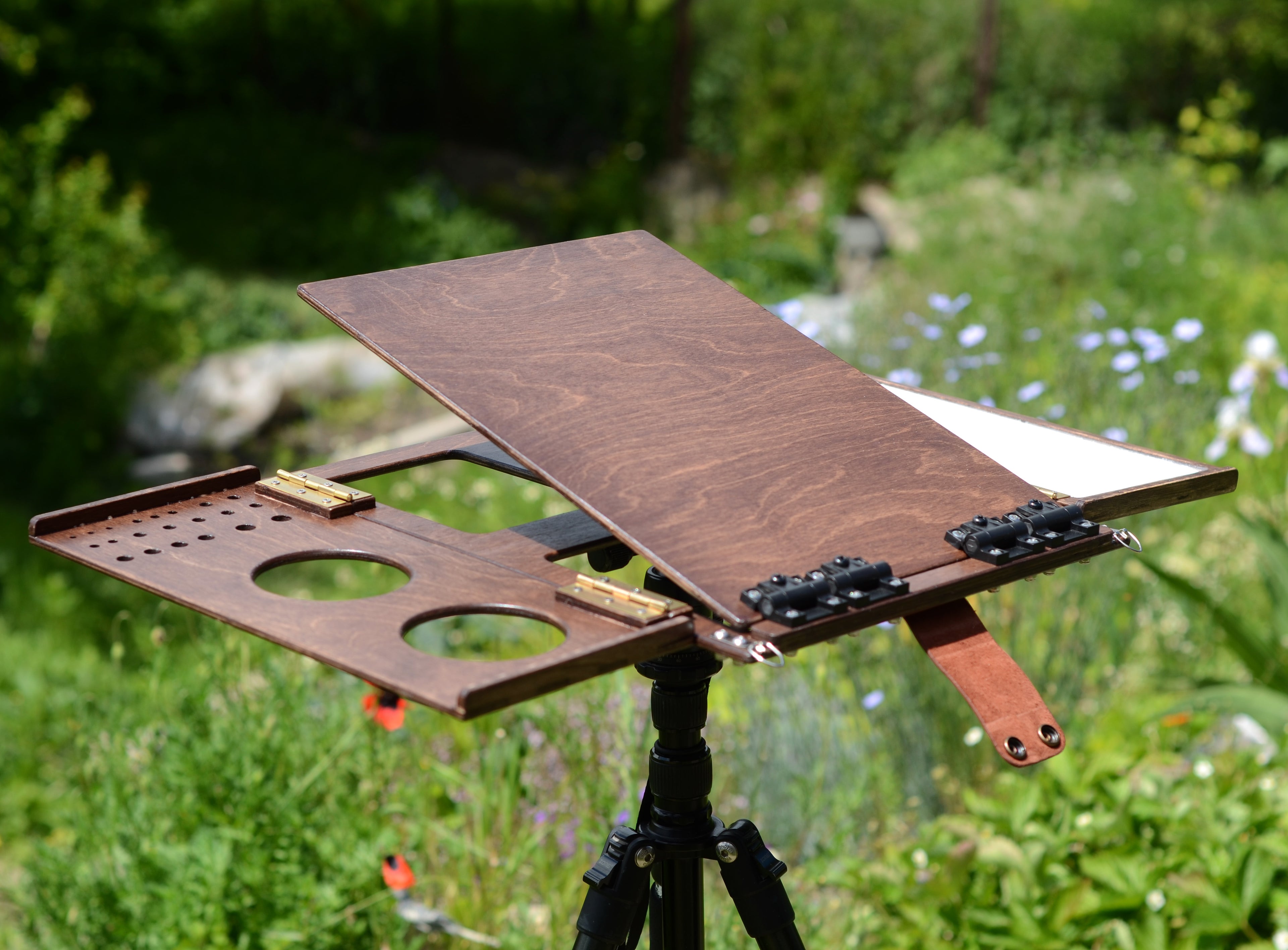 Watercolor easel for 11x14 paper size with epoxy mixing space (made to order)