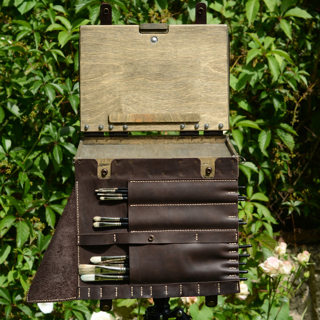 All-in-One pochade box for 9x12" (old wood)