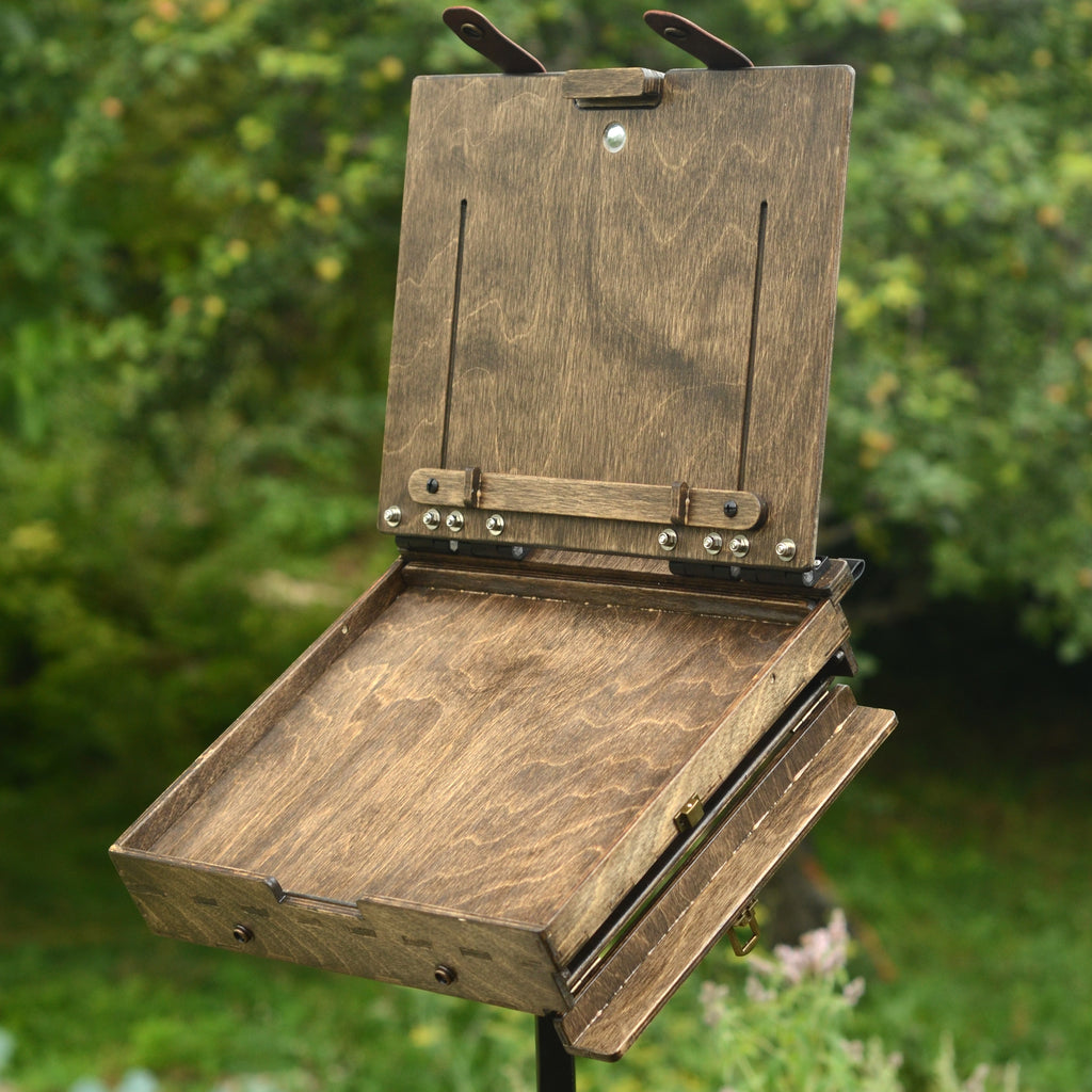 Martlet 10×12 pochade box - side wet panel carrier (black wood)