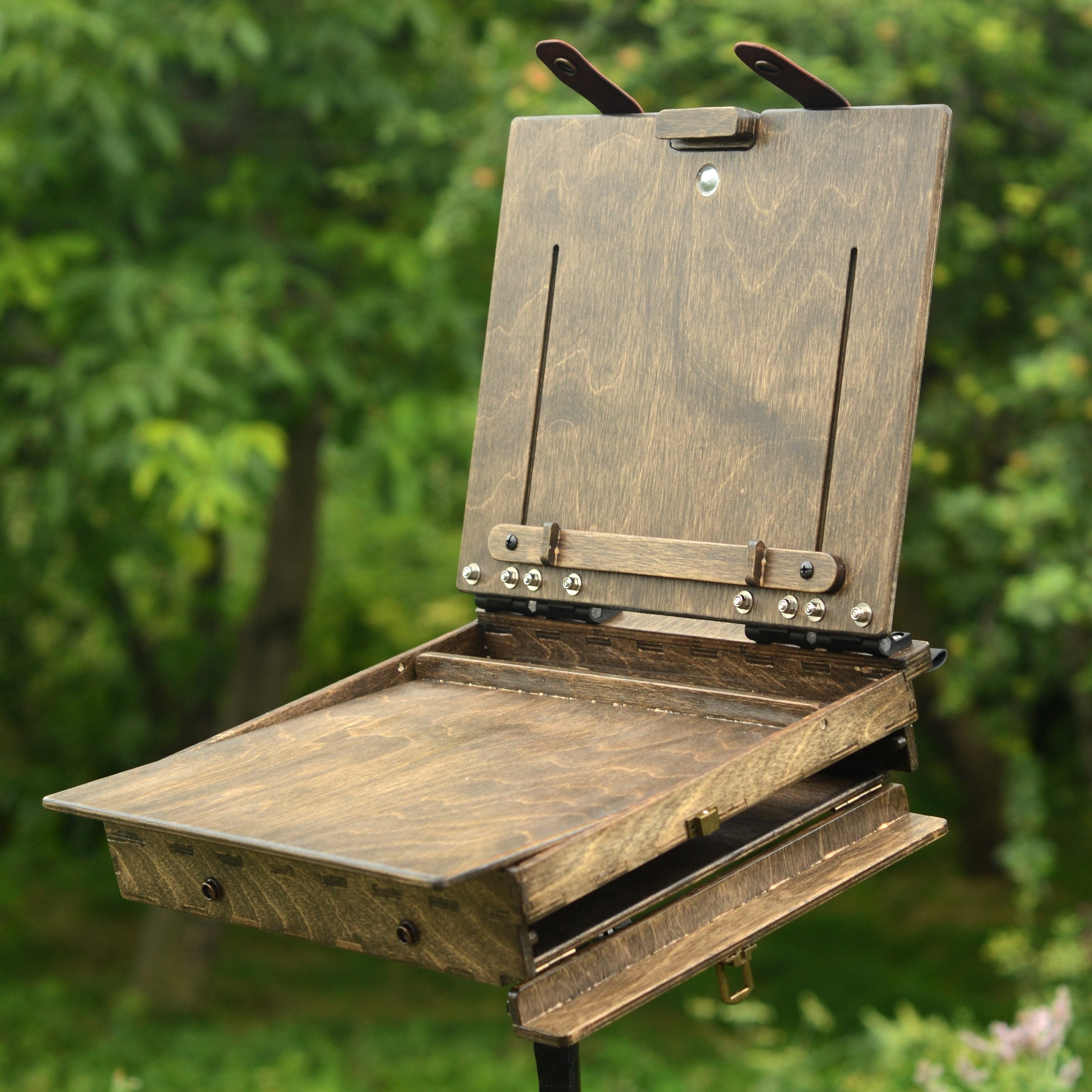 Martlet 10×12 pochade box - side wet panel carrier (black wood)