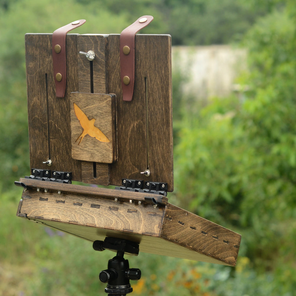 Martlet 10×12 pochade box - side wet panel carrier (black wood)