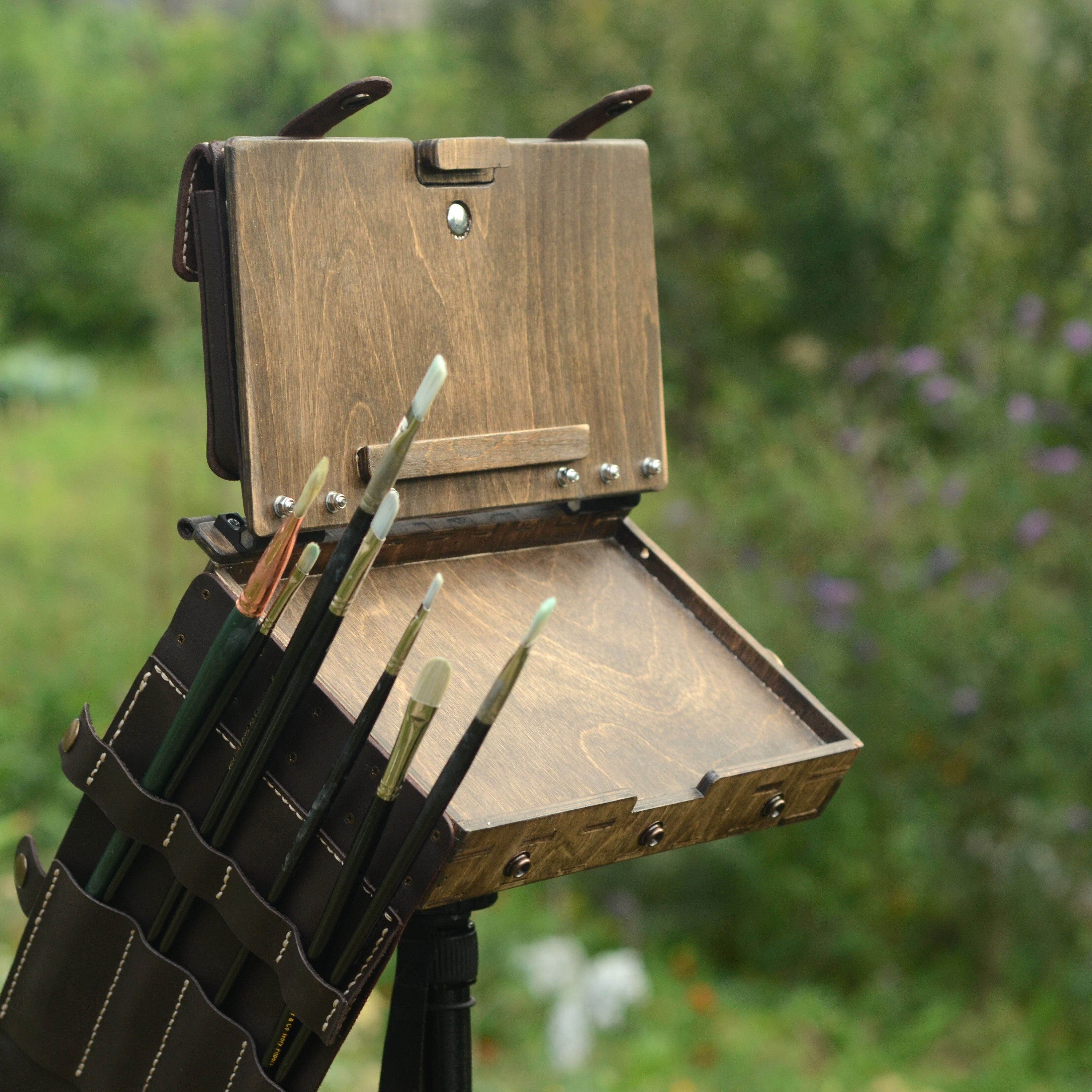 All-In-One pochade box for 6x10" panels (black wood)